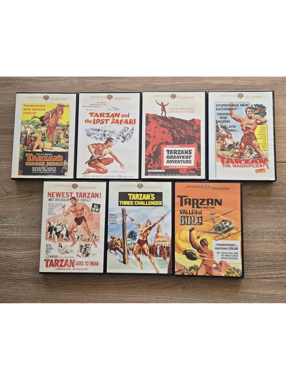Tarzan 7-DVD Lot Warner Archive Gordon Scott Jock Mahoney Mike Henry Classics